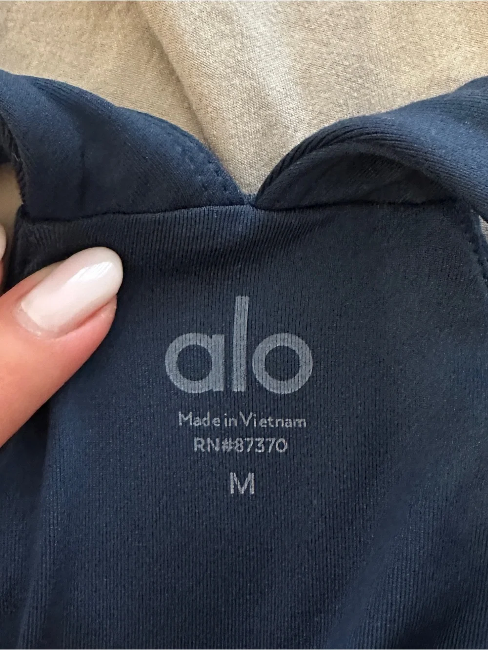 Airbrush Real Bra Tank Alo Navy Blue - Size M